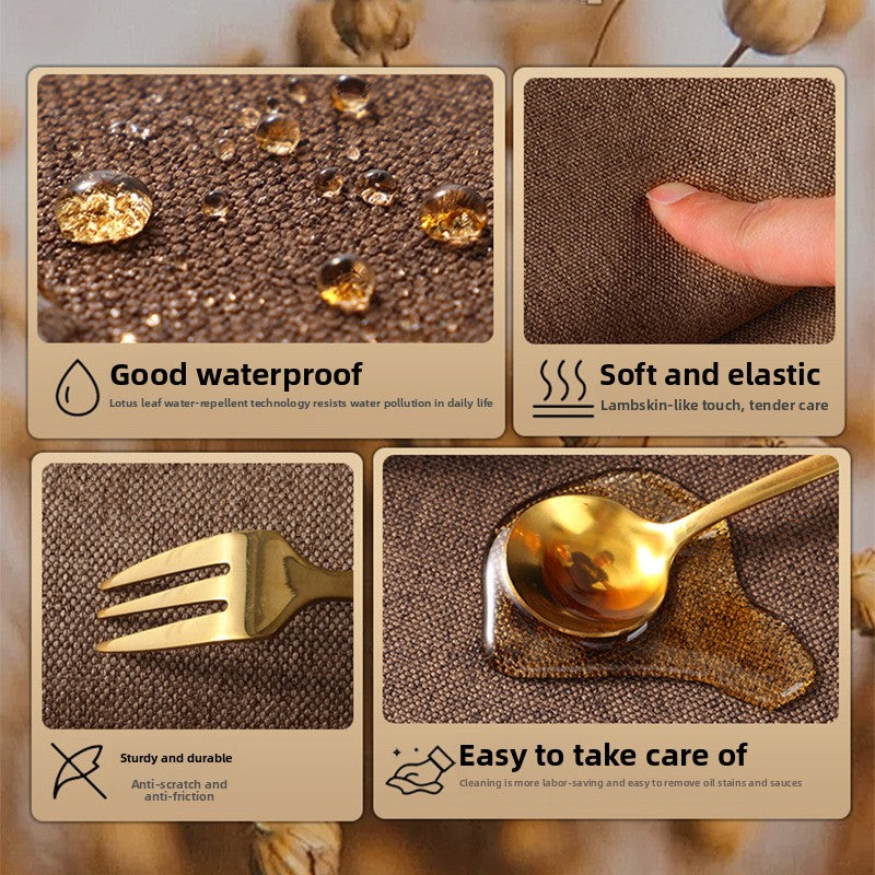 Linen Desk Mat – Waterproof, Anti-Slip & Heat Resistant