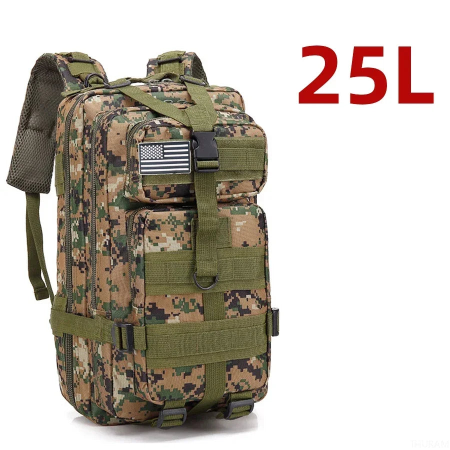 Tactical Nylon Backpack 25L / 50L – Waterproof MOLLE Rucksack for Hiking, Camping, Hunting & Outdoor Adventures