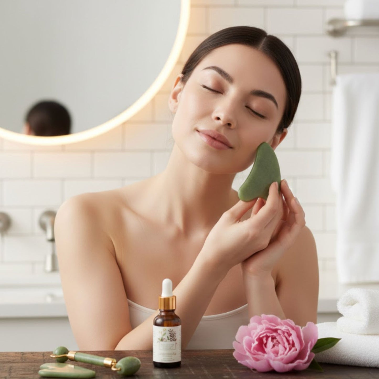 Gua Sha & Face Roller Set