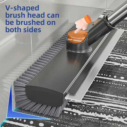 Dual-Purpose Floor Scrub & Crevice Brush – Hard Bristle ABS Cleaning Brush