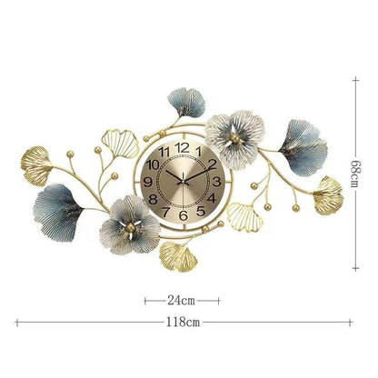 Ginkgo Leaf Wall Clock – Chinese Style