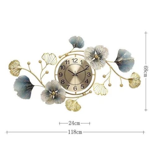 Ginkgo Leaf Wall Clock – Chinese Style