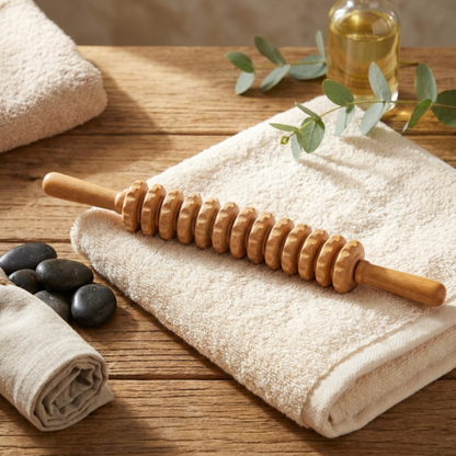 Multi Wheel Wooden Massage Roller