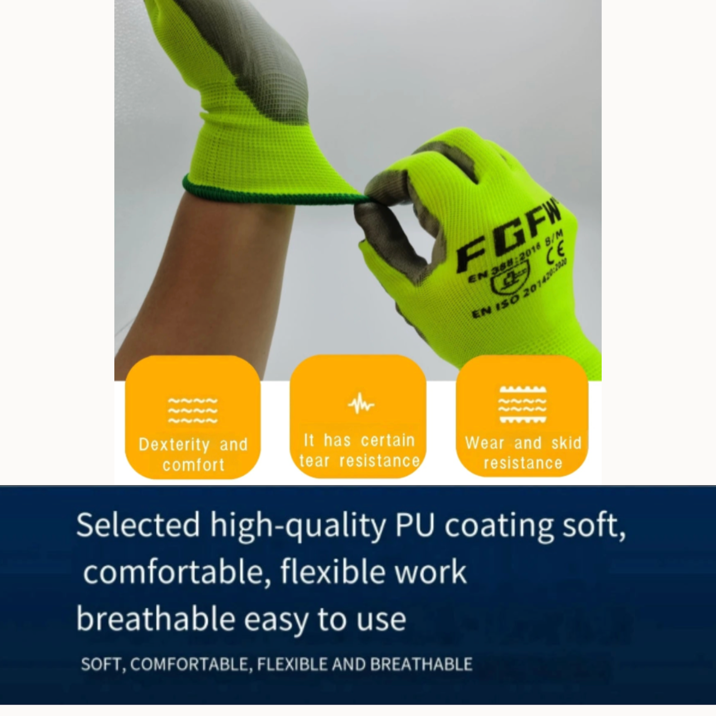 Lightweight Safety Gloves 10 Pack | S/M/L/XL