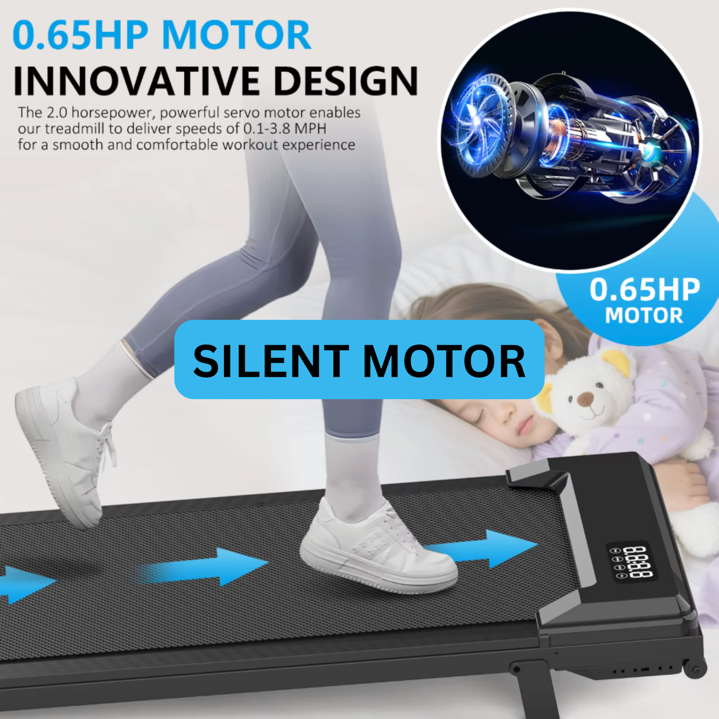 Foldable Incline Walking Pad | APP & Remote Control | 1-8 KM/H