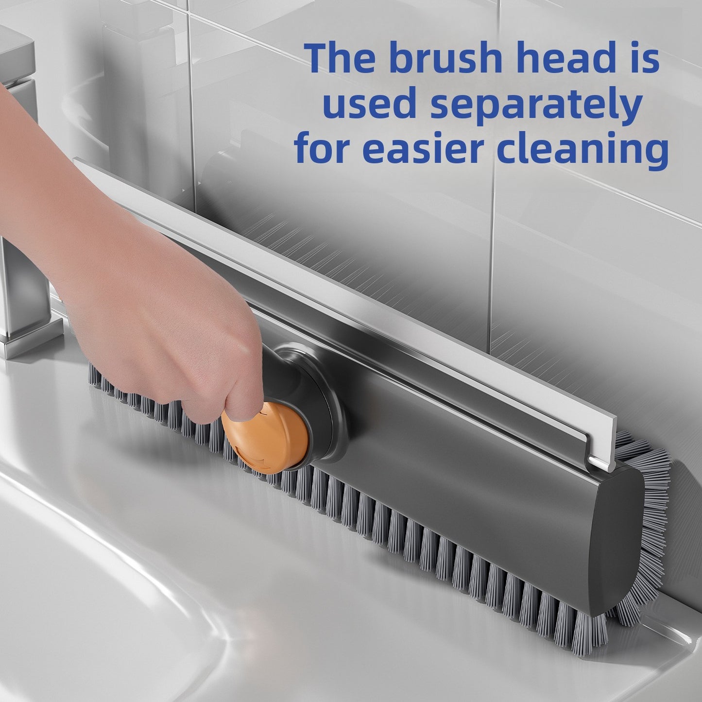 Dual-Purpose Floor Scrub & Crevice Brush – Hard Bristle ABS Cleaning Brush