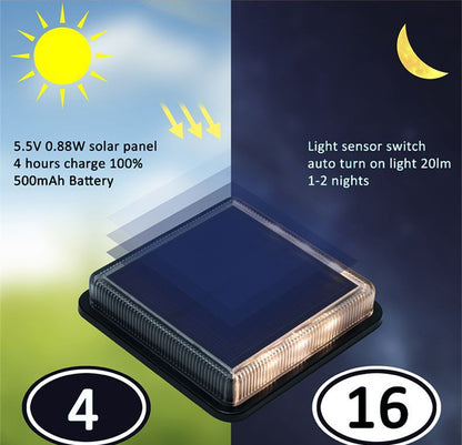 Solar Powered Floor Tile Lamp