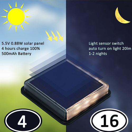 Solar Powered Floor Tile Lamp