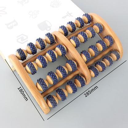 Wooden Foot Massage Roller - Blue