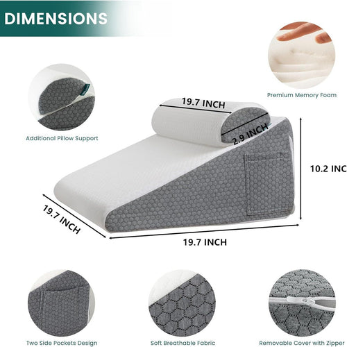Wedge Pillow for Acid Reflux, Back & Neck Support