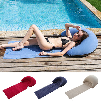 Inflatable Beach Mat with Built-in Pillow & Backrest