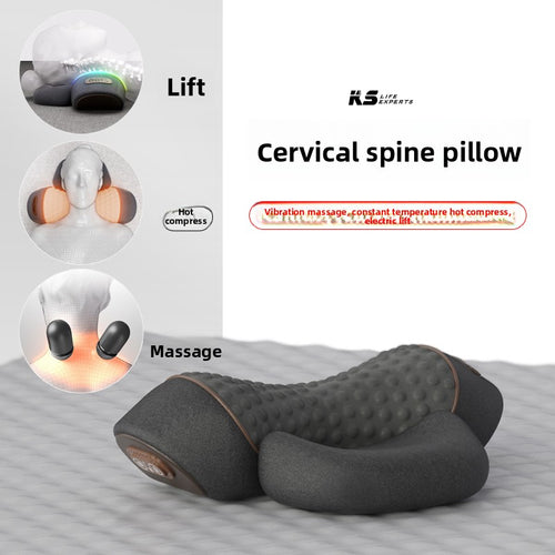 Heated Cervical Neck Pillow with Massage & Memory Foam