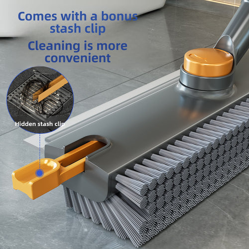 Dual-Purpose Floor Scrub & Crevice Brush – Hard Bristle ABS Cleaning Brush