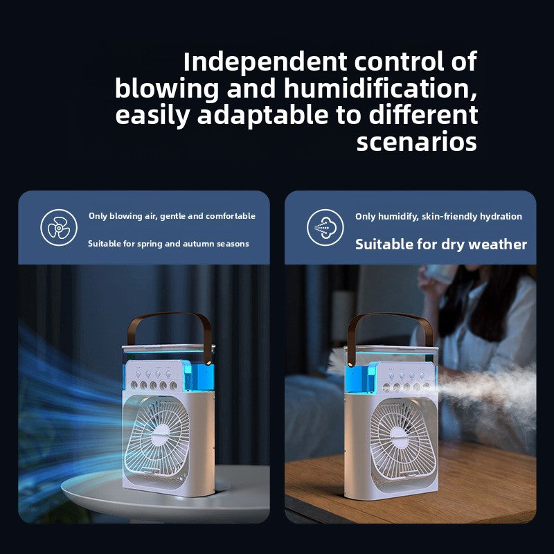 3-in-1 Desktop Fan with Humidifier & Ambient Light
