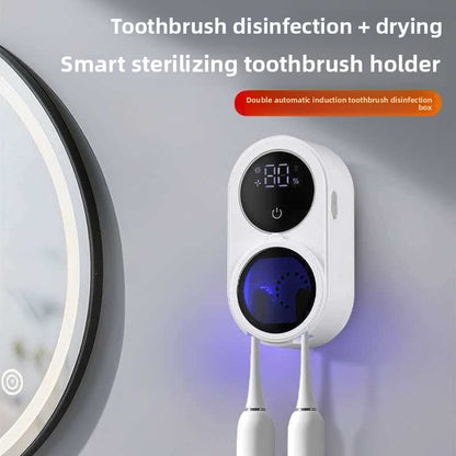 UV Toothbrush Sterilizer & Holder – Wall Mount, Touch Control, USB Charging