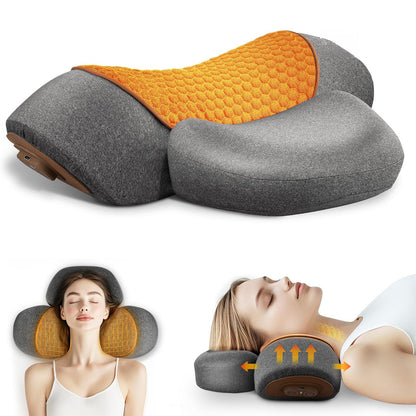 Heated Cervical Neck Pillow with Massage & Memory Foam