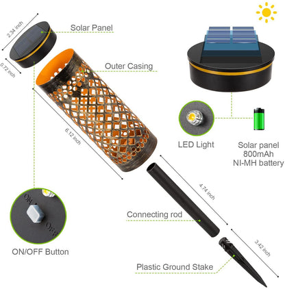Metal Solar-Powered Lawn Lamp - Waterproof