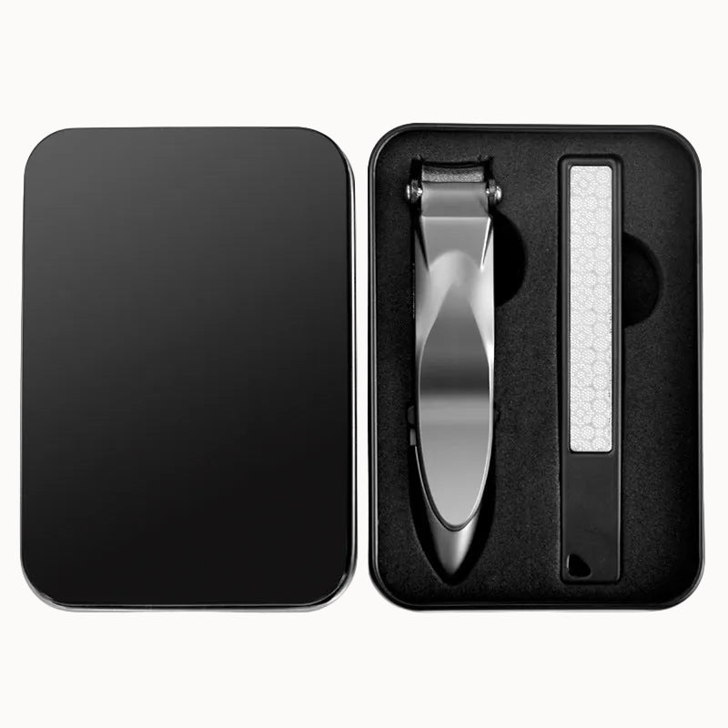 Precision Nail Clippers with Anti-Splash Guard + Steel File