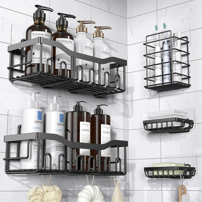 Wall-Mounted Bathroom Organizer Rack
