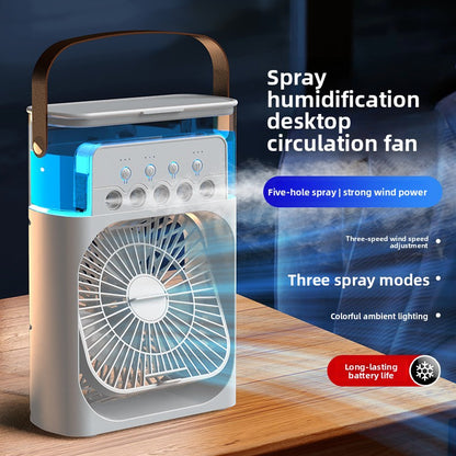 3-in-1 Desktop Fan with Humidifier & Ambient Light