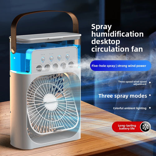 3-in-1 Desktop Fan with Humidifier & Ambient Light