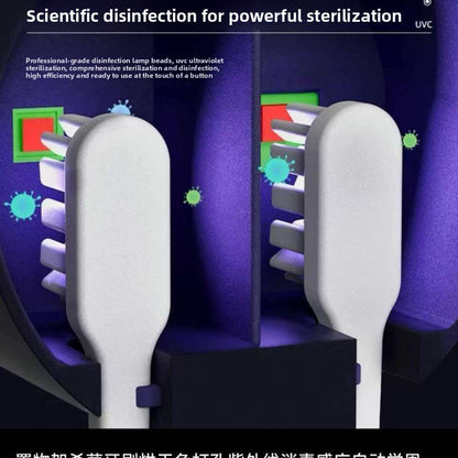 UV Toothbrush Sterilizer & Holder – Wall Mount, Touch Control, USB Charging