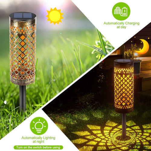 Metal Solar-Powered Lawn Lamp - Waterproof
