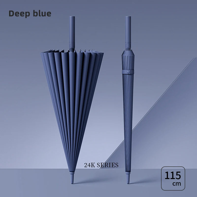 Large Golf Umbrella 23" – 24-Rib Windproof Straight Umbrella with 115cm Canopy, Sun & Rain Protection
