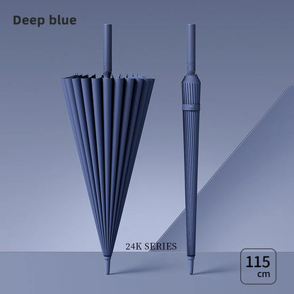 Large Golf Umbrella 23" – 24-Rib Windproof Straight Umbrella with 115cm Canopy, Sun & Rain Protection