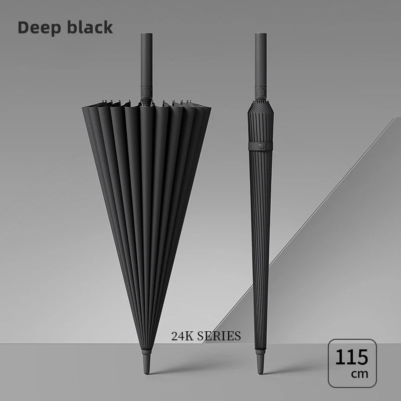 Large Golf Umbrella 23" – 24-Rib Windproof Straight Umbrella with 115cm Canopy, Sun & Rain Protection