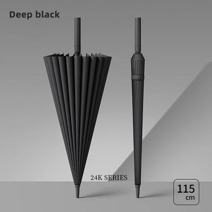 Large Golf Umbrella 23" – 24-Rib Windproof Straight Umbrella with 115cm Canopy, Sun & Rain Protection