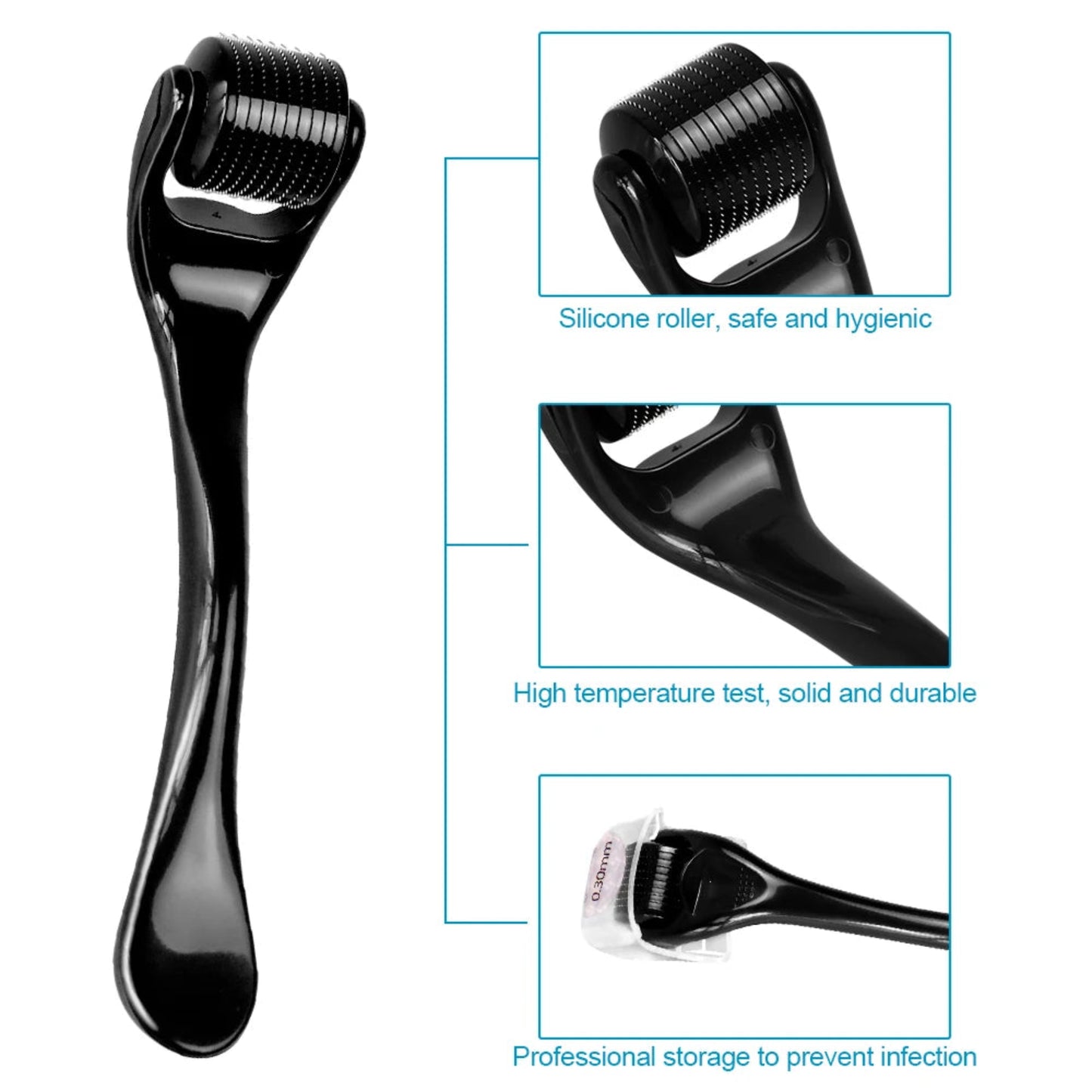 Titanium Derma Roller, 540 Microneedles for Face and Scalp