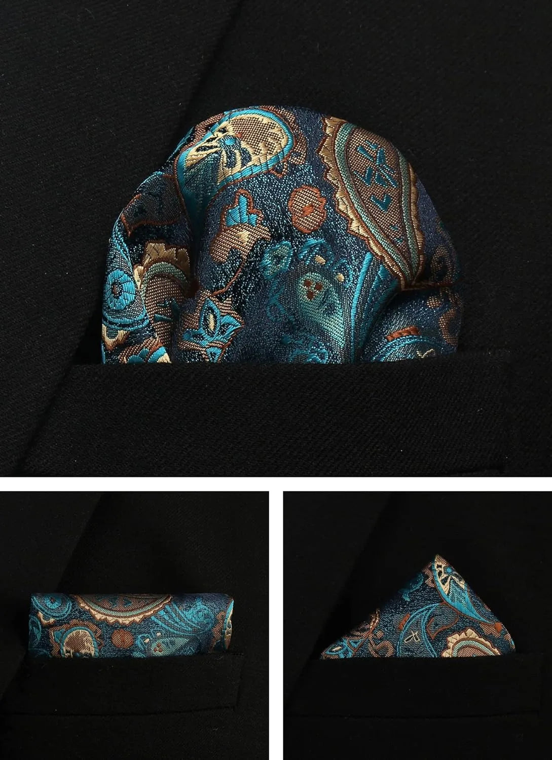 Silk Paisley Necktie Gift Set – Tie, Pocket Square, Cufflinks & Clip