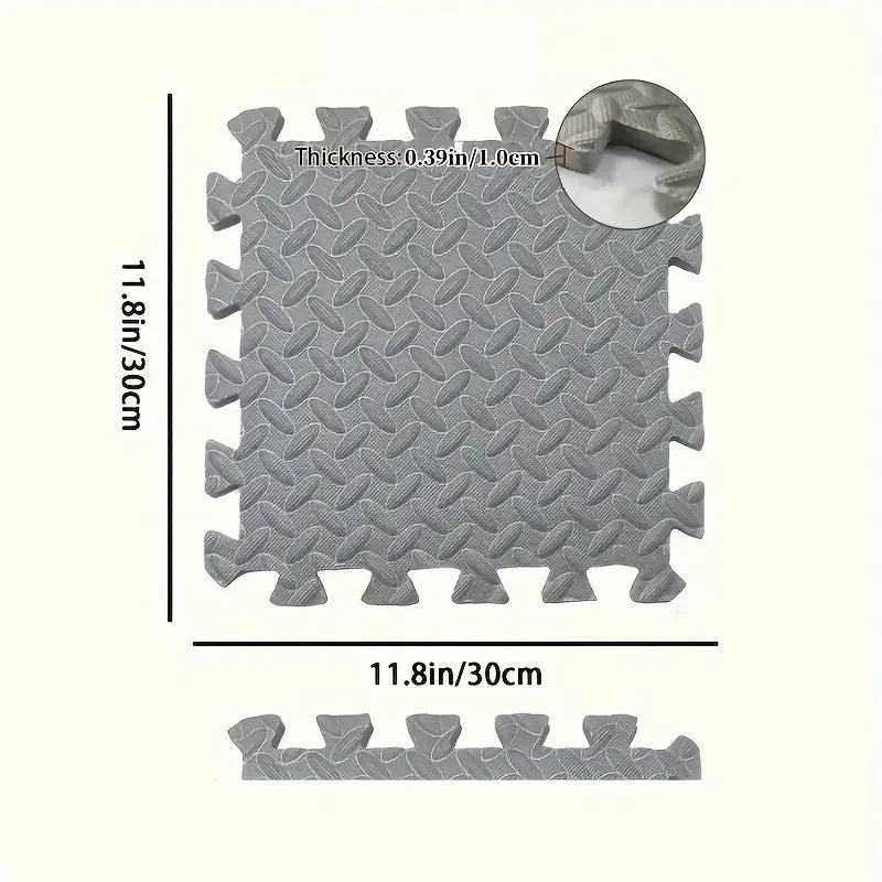 PVC Interlocking Gym Floor Tiles – 30x30cm, 10mm Thick Non-Slip Fitness Mat