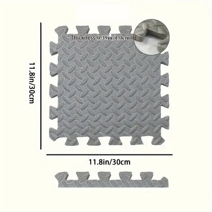 PVC Interlocking Gym Floor Tiles – 30x30cm, 10mm Thick Non-Slip Fitness Mat