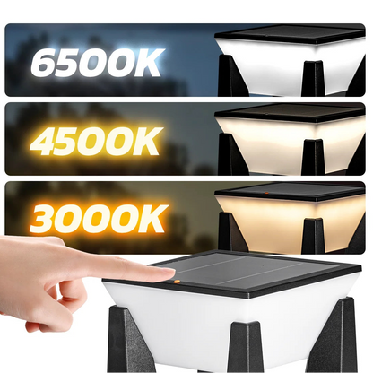 Solar Post Light with 3 Color Modes – IP65 Waterproof LED Pillar Lamp for Garden, Yard & Pathway, Auto On/Off