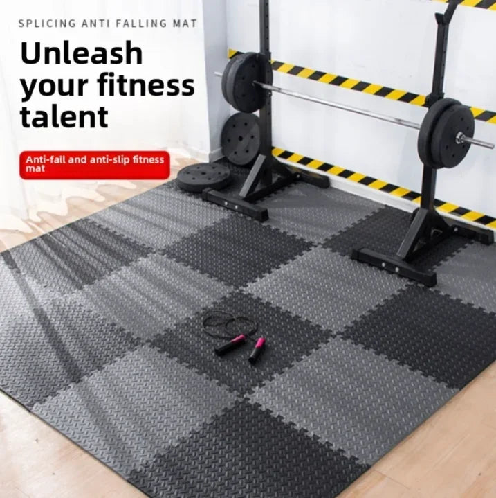 PVC Interlocking Gym Floor Tiles – 30x30cm, 10mm Thick Non-Slip Fitness Mat