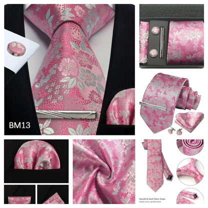 Silk Paisley Necktie Gift Set – Tie, Pocket Square, Cufflinks & Clip
