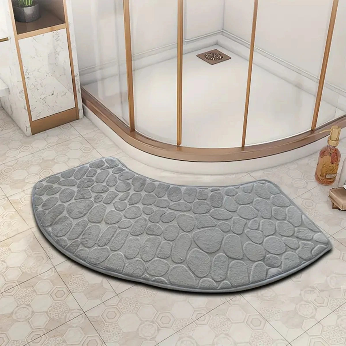 Curved Non-Slip Bathroom Runner Mat – Absorbent, Dirt-Resistant, 400x1000mm