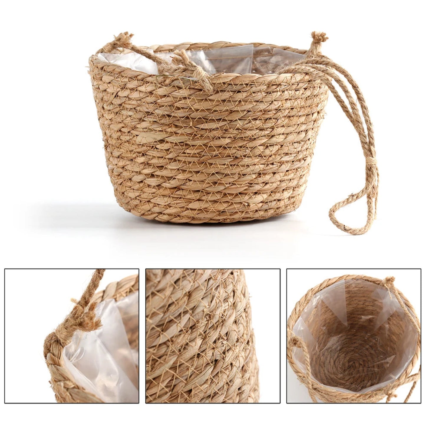 Hanging Planter Basket | Jute Rope Woven Plant Hanger for Indoor & Outdoor Decor