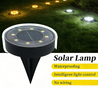 Solar Ground Lights 4-Pack – IP68 Waterproof LED Path & Garden Deck Lights