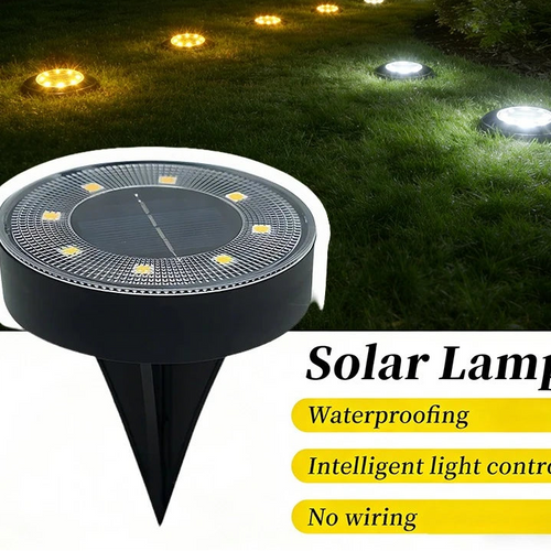 Solar Ground Lights 4-Pack – IP68 Waterproof LED Path & Garden Deck Lights