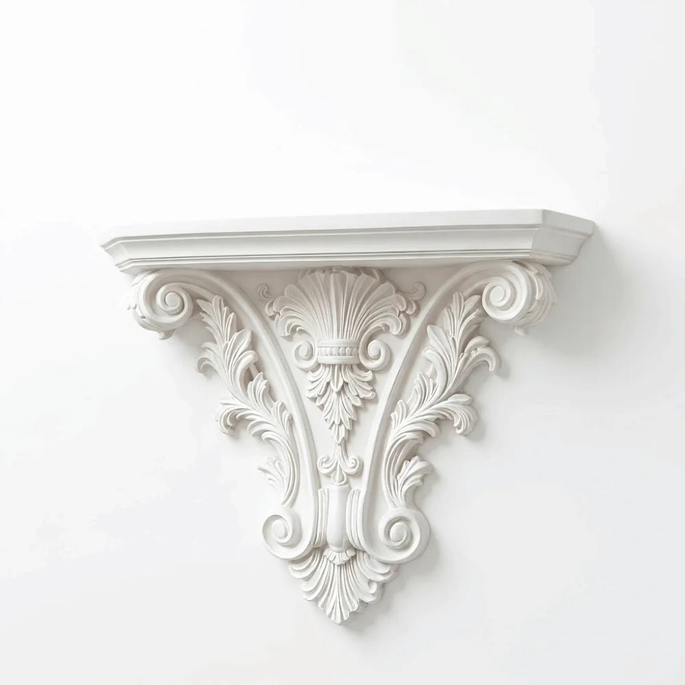 Gothic Carved Floating Wall Shelf – Retro Decorative Wall Mounted Display Shelf for Bedroom & Home Decor, 20×15.8cm
