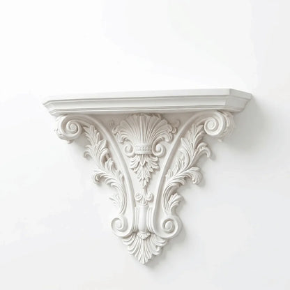 Gothic Carved Floating Wall Shelf – Retro Decorative Wall Mounted Display Shelf for Bedroom & Home Decor, 20×15.8cm