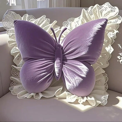 Princess Butterfly Bow Cushion Pillow – Soft Decorative Pillow for Sofa, Bedroom