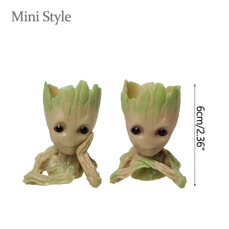 Groot Tree Man Miniature Figurine 5cm – Adorable Galaxy Guardian Desk Ornament, Succulent Planter, Pop Culture Home Decor Gift