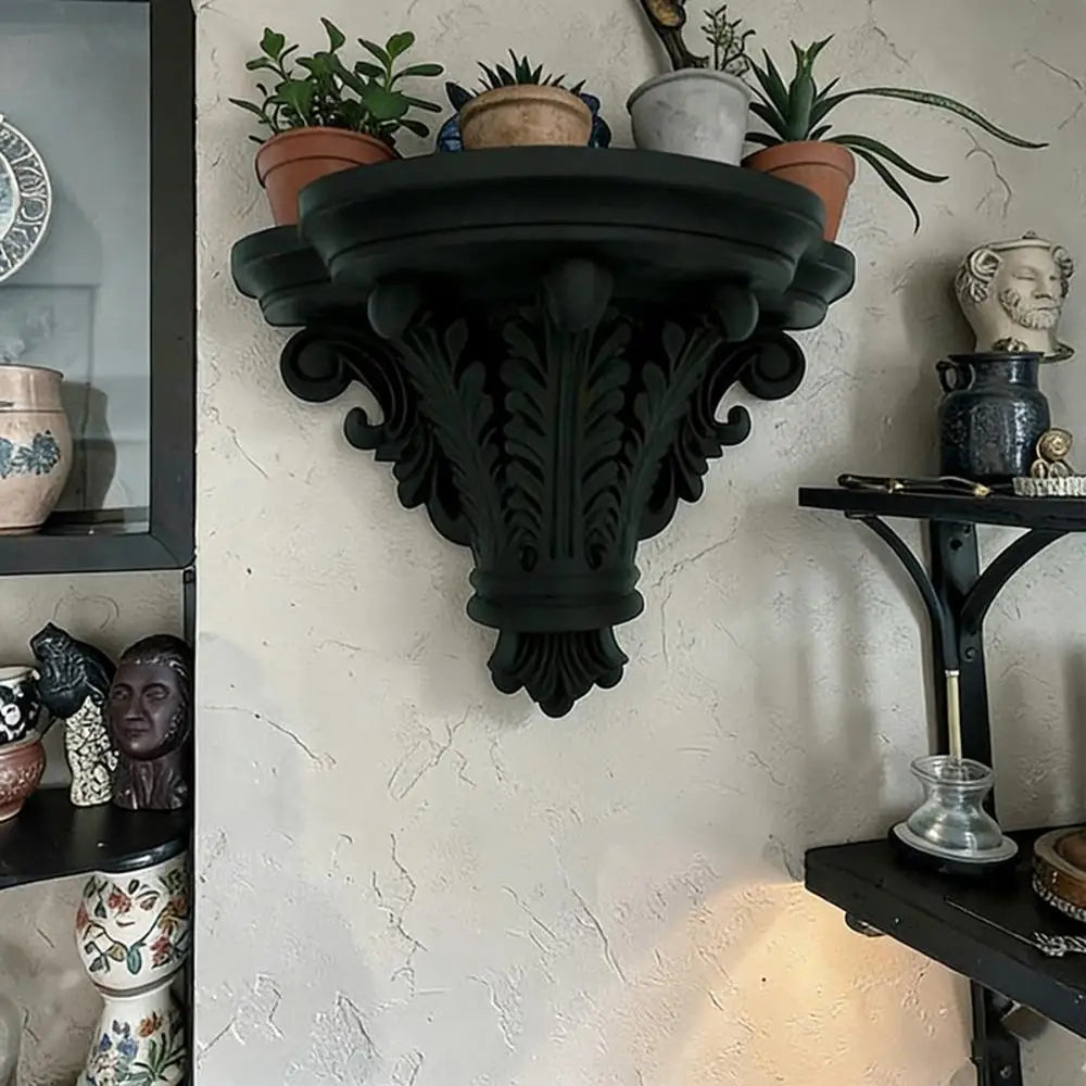 Gothic Floating Wall Shelf – Double Tier Wall Mounted Storage Rack for Home, Office & Bedroom Decor, 19×9×13cm