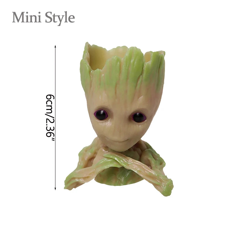 Groot Tree Man Miniature Figurine 5cm – Adorable Galaxy Guardian Desk Ornament, Succulent Planter, Pop Culture Home Decor Gift