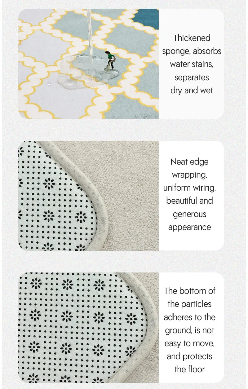 3-Piece Microfiber Bathroom Mat Set – Non-Slip, Absorbent Bath, Toilet & Shower Mats