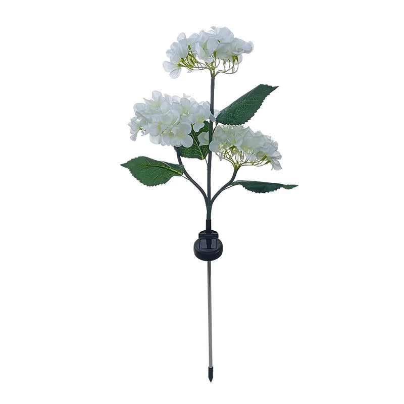 Hydrangea Solar Garden Lamp – 3-Head Outdoor Flower Light